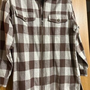 St. John's Bay Brown and Cream Plaid Jacket